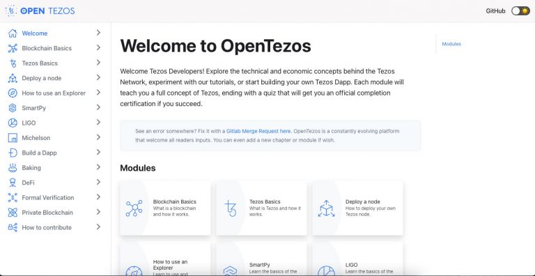 Open Tezos, plateforme d’apprentissage numérique