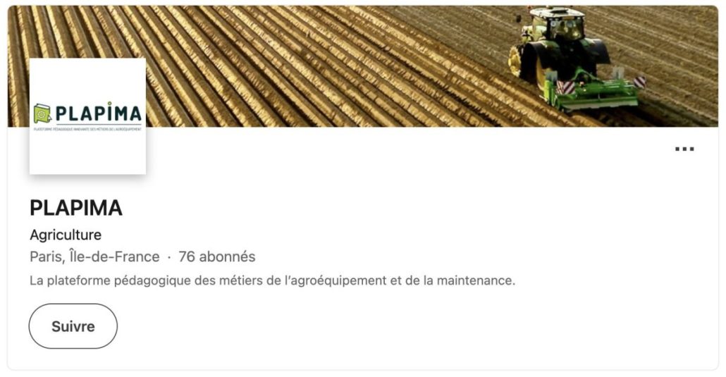 PLAPIMA une plateforme d’excellence pour transformer la formation en agroéquipement Linkedin du projet Plapima